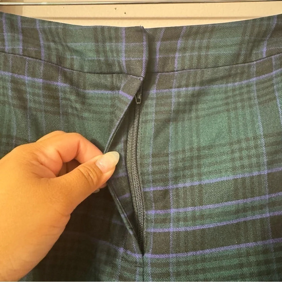 Talbots Plaid Ankle Pants Green Women Size  14W - Picture 3 of 8